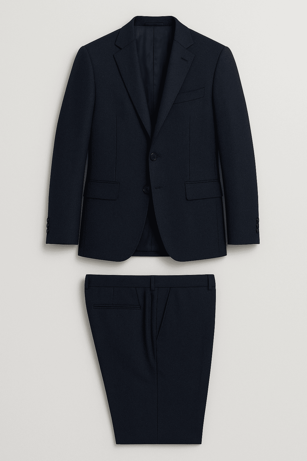 Navy Wool-Blend Suit